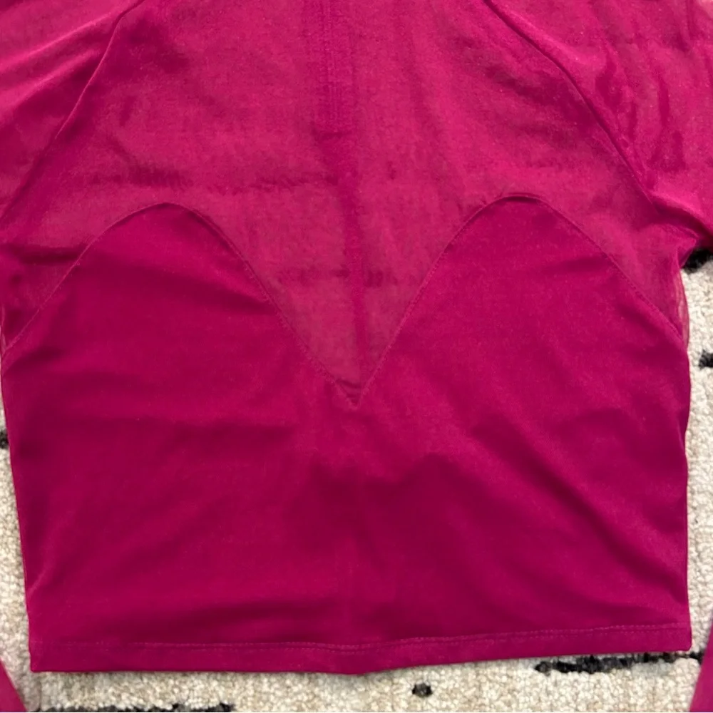 NWOT Fleur du Mal Fuchsia Sheer Crop Top - Picture 11 of 14